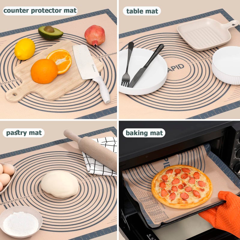 Sapid Extra Thick Silicone Pastry Mat Non-slip with Measurements for Non-stick Silicone Baking Mat Extra Large, Dough Rolling, Pie Crust, Kneading Mats, Countertop, Placement Mats (20" x 28",Gray) - Image 5